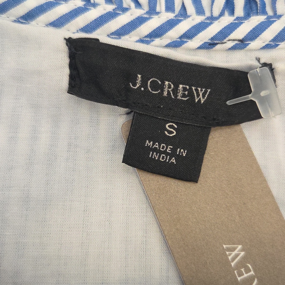 J. Crew Blue & White Striped Tiered Cotton Midi Dress - Picture 5 of 8